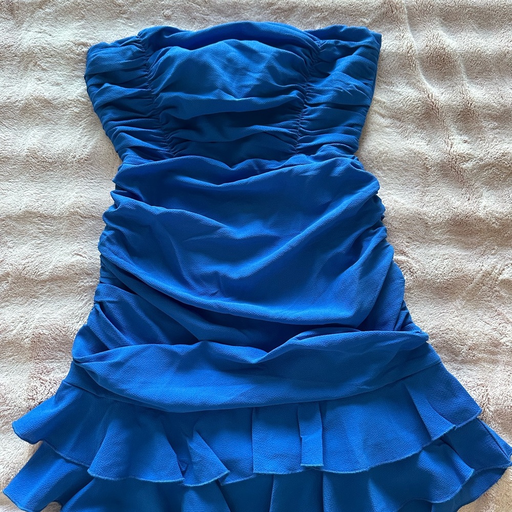 Lucy in the Sky Vibrant Blue Strapless Dress